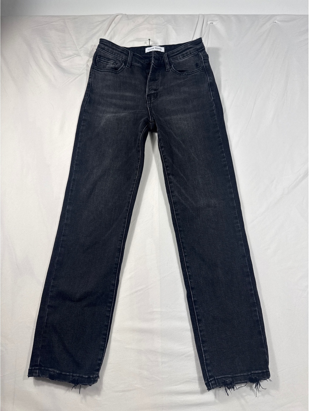 Flying Monkey Women's Black Distressed Straight Leg Jeans Size 25